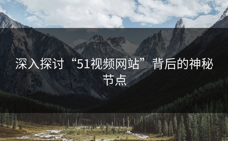 深入探讨“51视频网站”背后的神秘节点